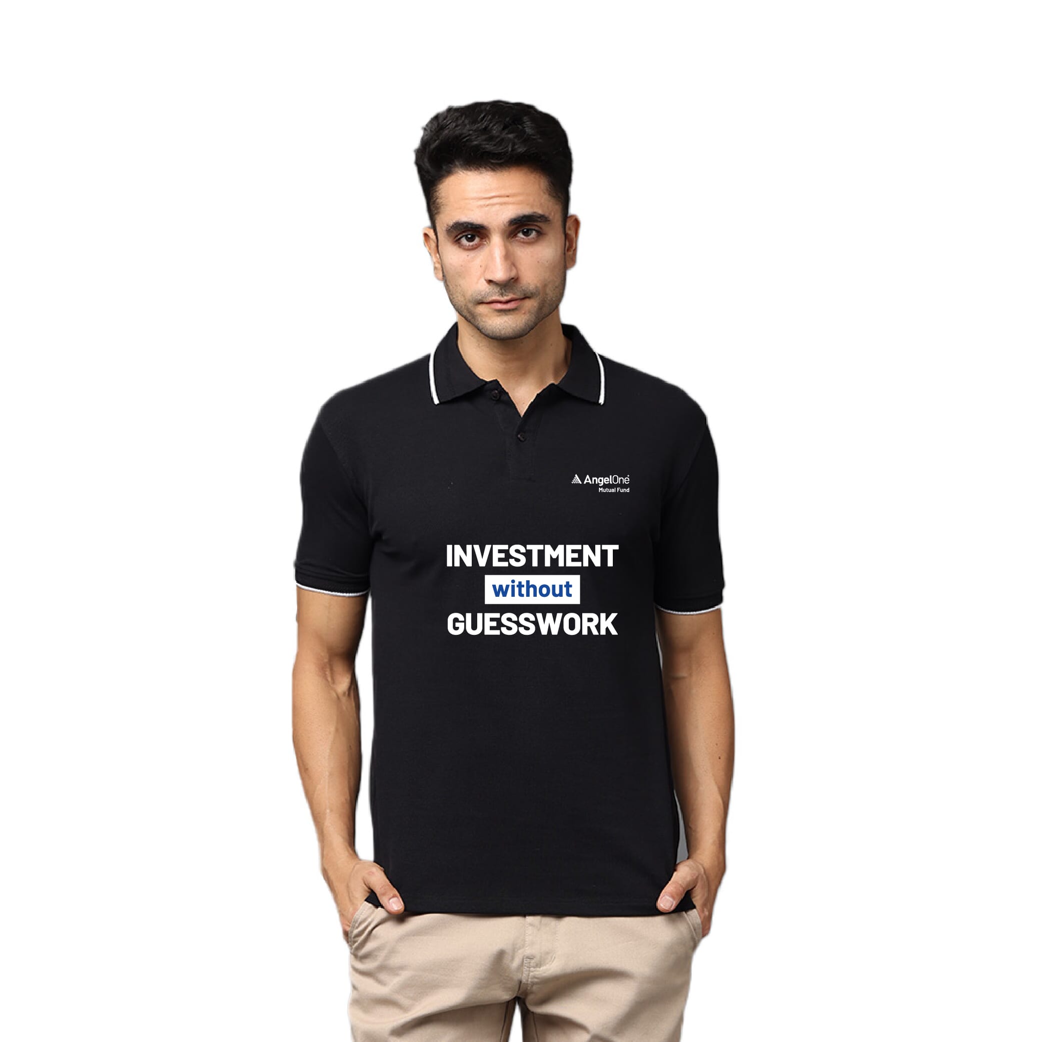 AOMF Greys&Blues Pima Collar T-Shirt- Black